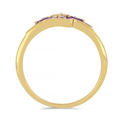 BUY 925 SILVER NATURAL PERIDOT WITH WHITE ZIRCON GEMSTONE ENAMEL RING 